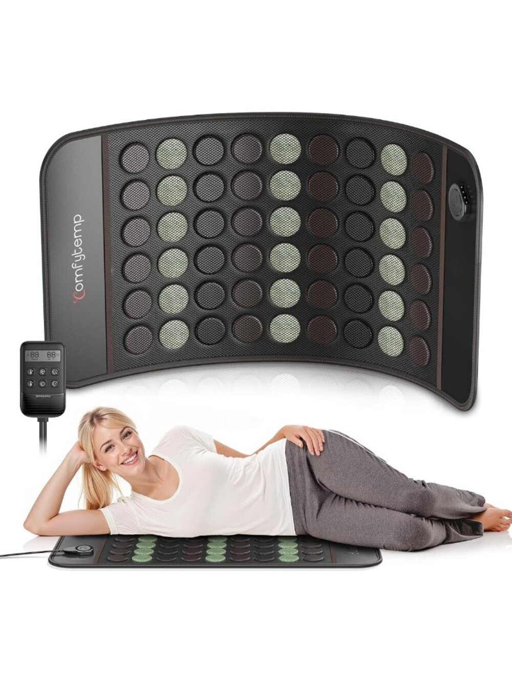 Extra Large Far Infrared Heating Pad 17"x33" | Deep Tissue Relief, 6 Heat